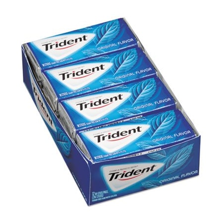 Cadbury Adams Usa Trident, SUGAR-FREE GUM, ORIGINAL MINT, 14 STICKS/PACK, 12 PACK/BOX, 12PK 12546